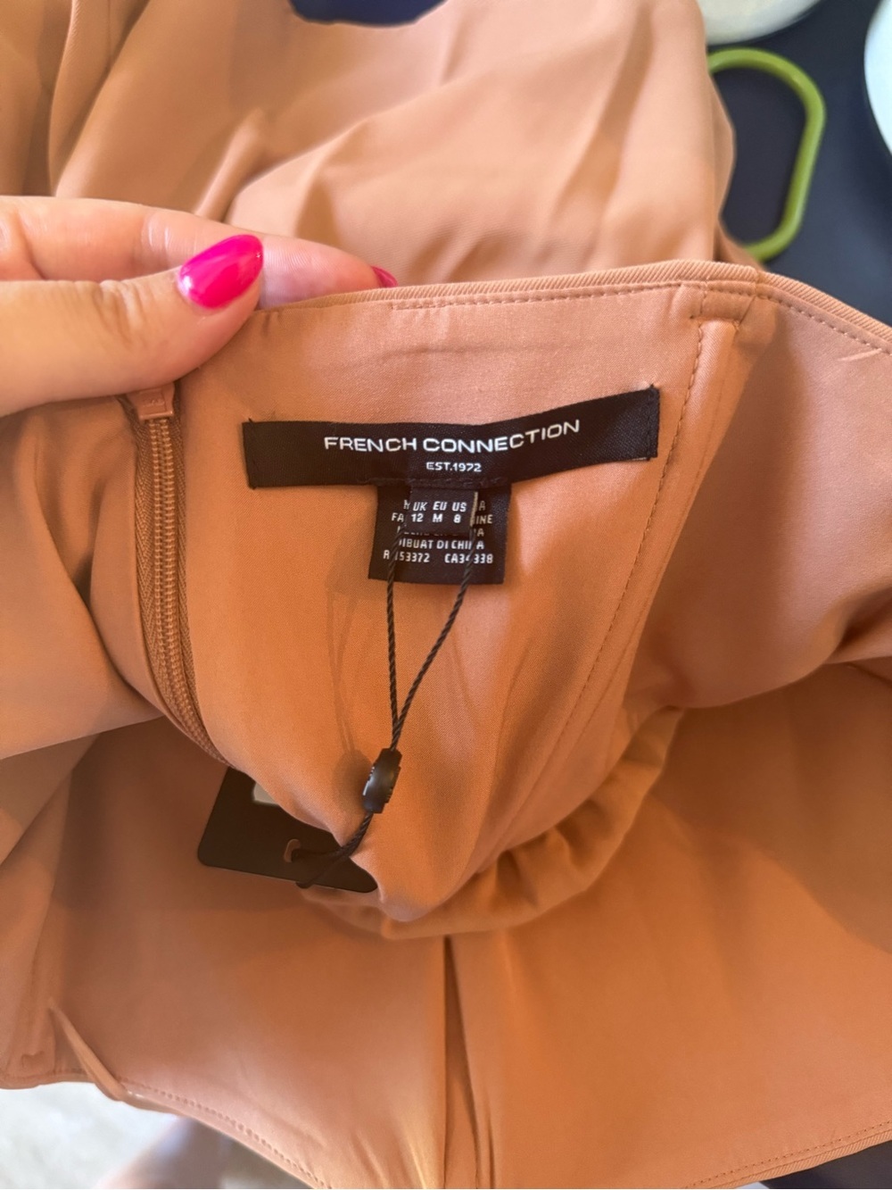NWT French Connection York Satin Strapless Peplum Top - Picture 5 of 6